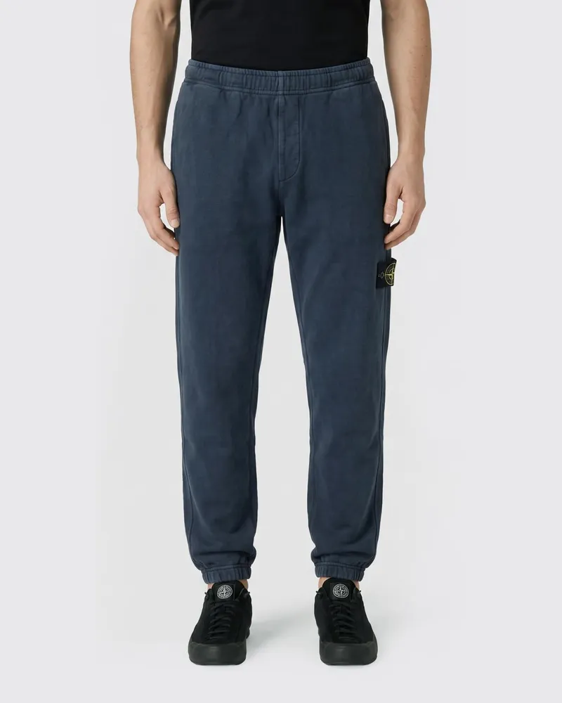 Stone Island Jogginghose aus Baumwolle mit elastischem Bund Navy
