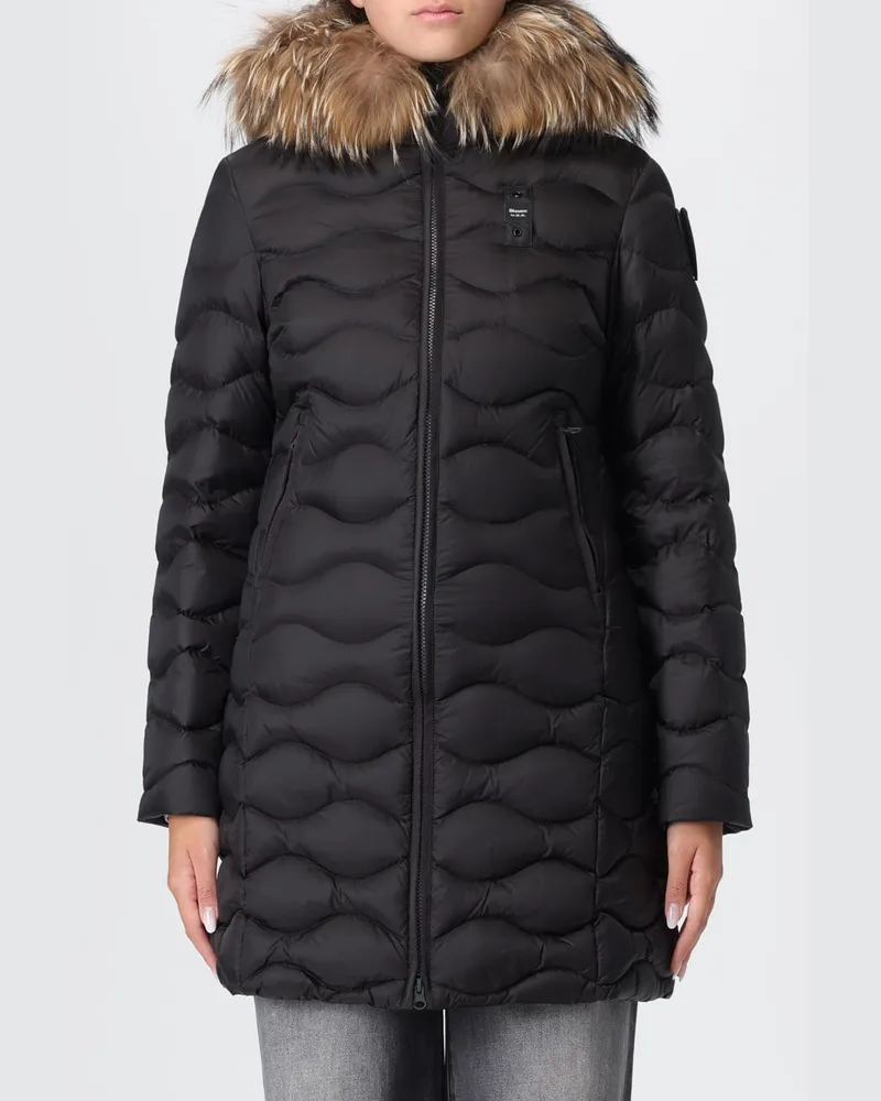 Blauer Mantel damen Schwarz