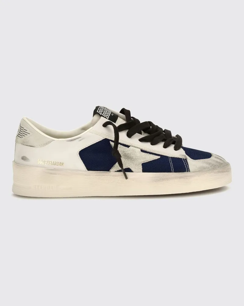 Golden Goose Stardan Sneaker aus Leder und Mesh im Used-Look Navy