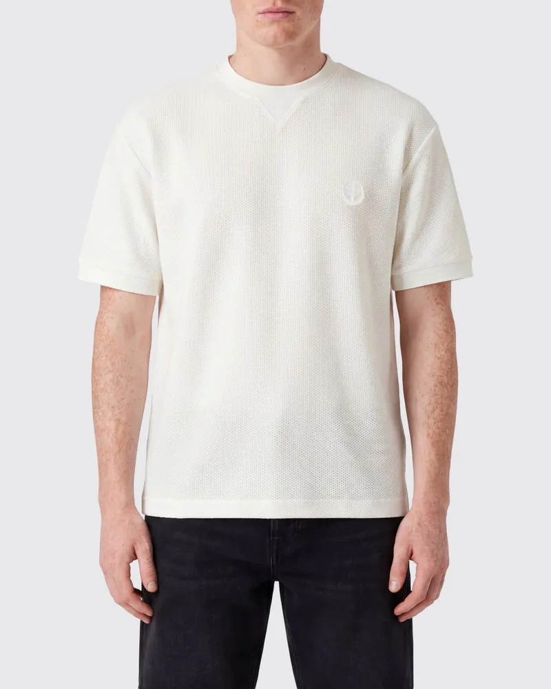 Giorgio Armani Rundhals-T-Shirt aus Jersey Weiß