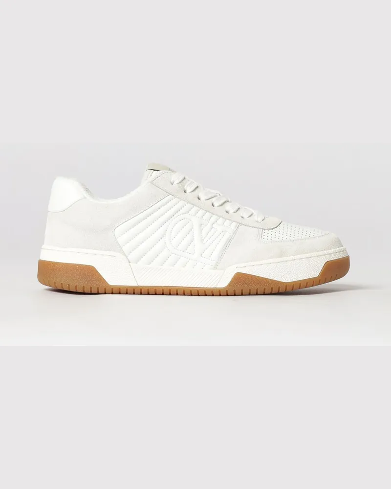 Valentino Garavani Sparry Sneakers aus gestepptem Leder und Wildleder Weiß