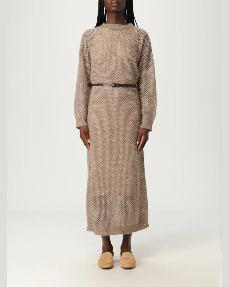 Brunello Cucinelli Kleider damen Braun
