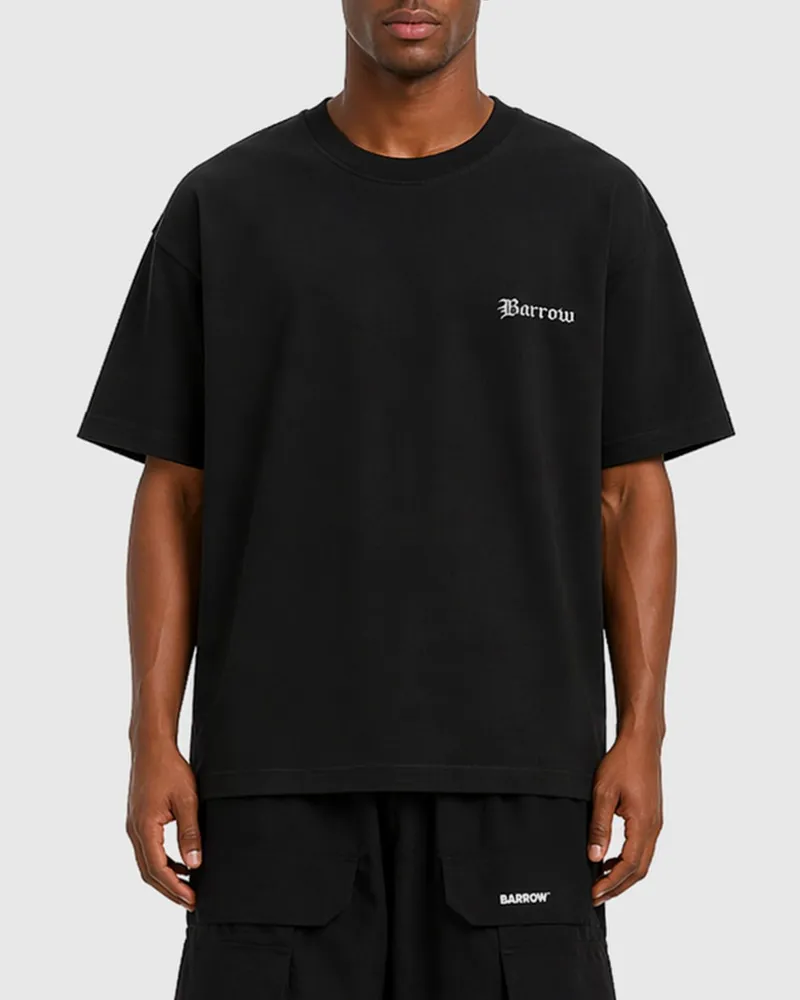 BARROW Bedrucktes Baumwoll-T-Shirt Schwarz