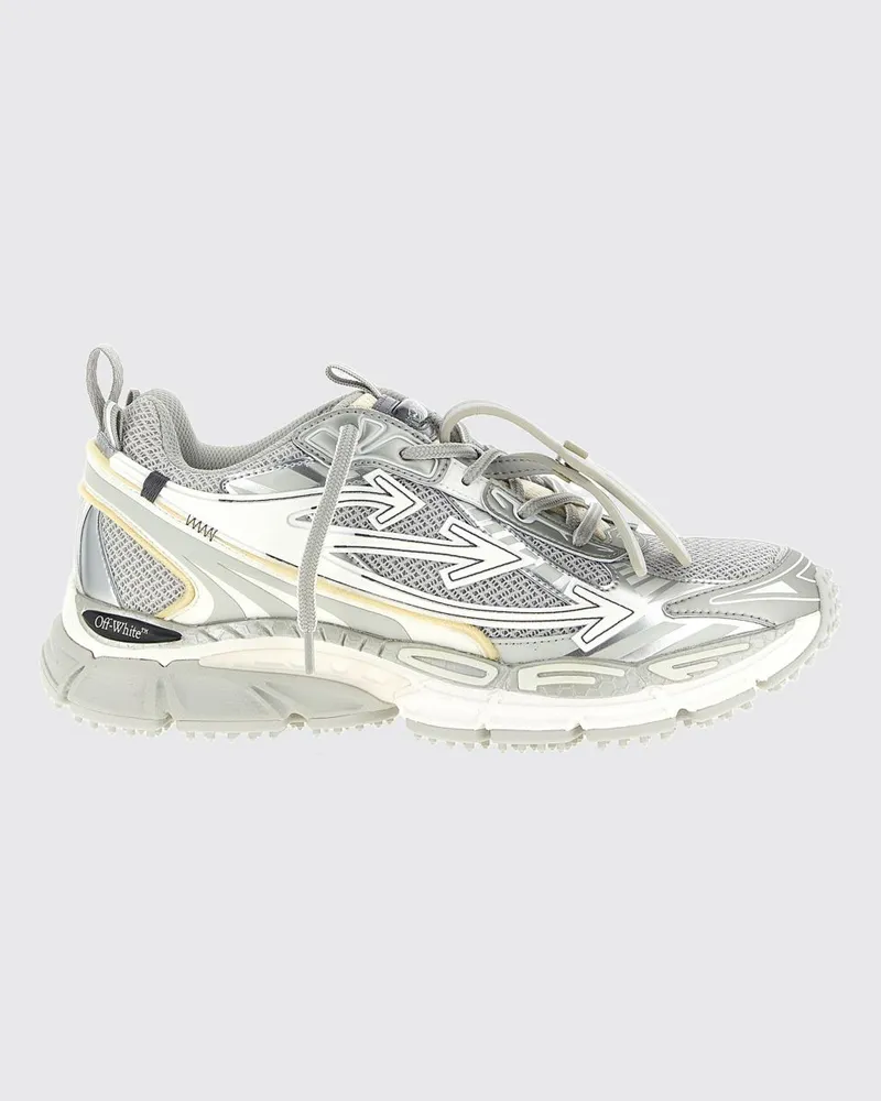 OFF-WHITE Be Right Back Low-Top-Sneaker aus Mesh und Gummi mit Profilsohle Silber