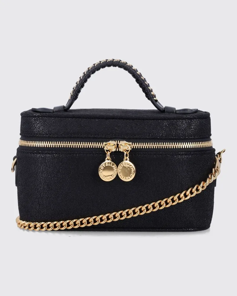 Stella McCartney Falabella Vanity Mini-Tasche aus Kunstleder mit Kettenriemen Schwarz