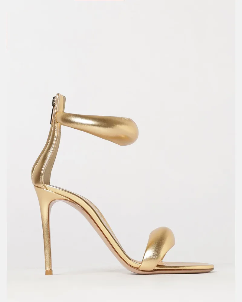 Gianvito Rossi Bijoux High-Heel-Stiletto-Sandalen aus laminiertem Leder Gold