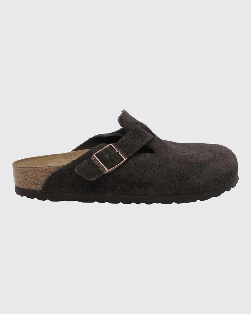 Birkenstock Boston Wildleder-Mules mit verstellbarem Riemen Braun