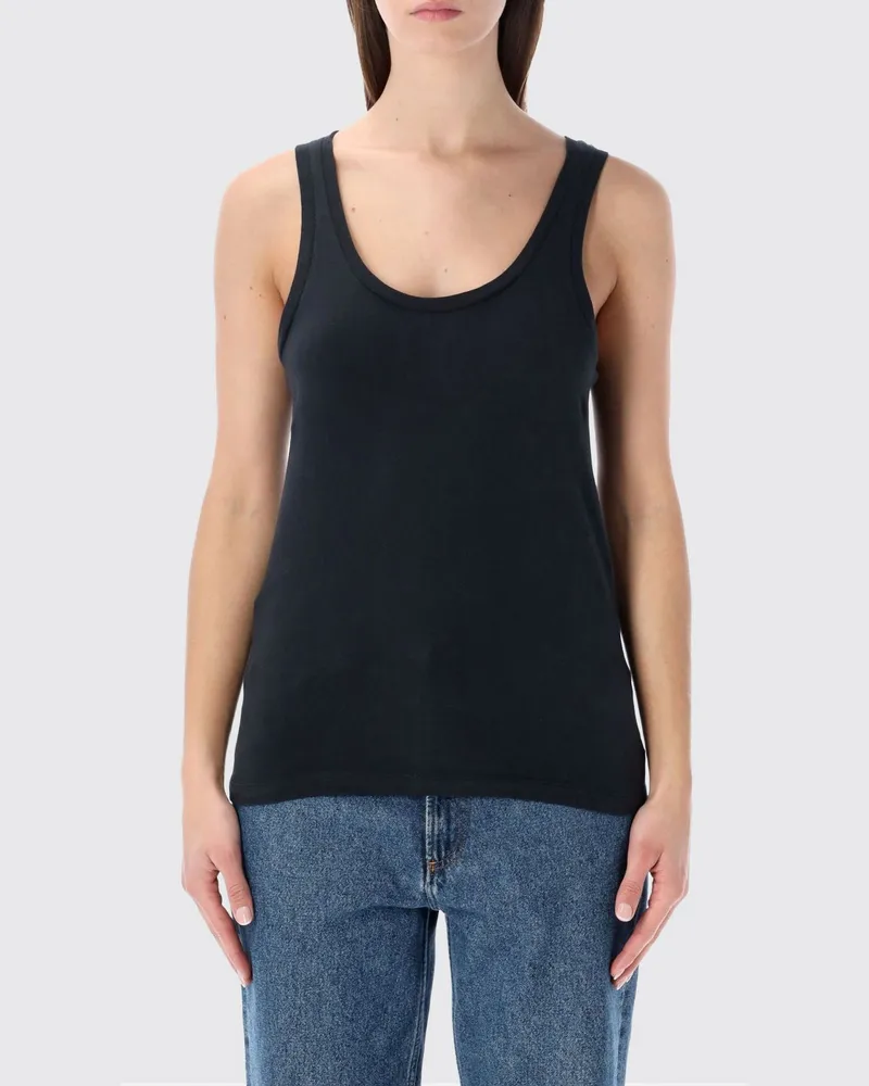 American Vintage Slim-Fit Tanktop aus Baumwolle mit Rundhalsausschnitt Schwarz