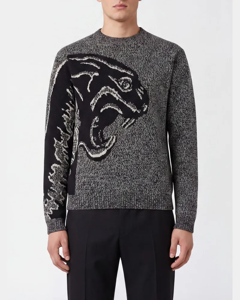 Valentino Garavani Pullover mit Animal-Print aus Wolle und Baumwolle Weiß
