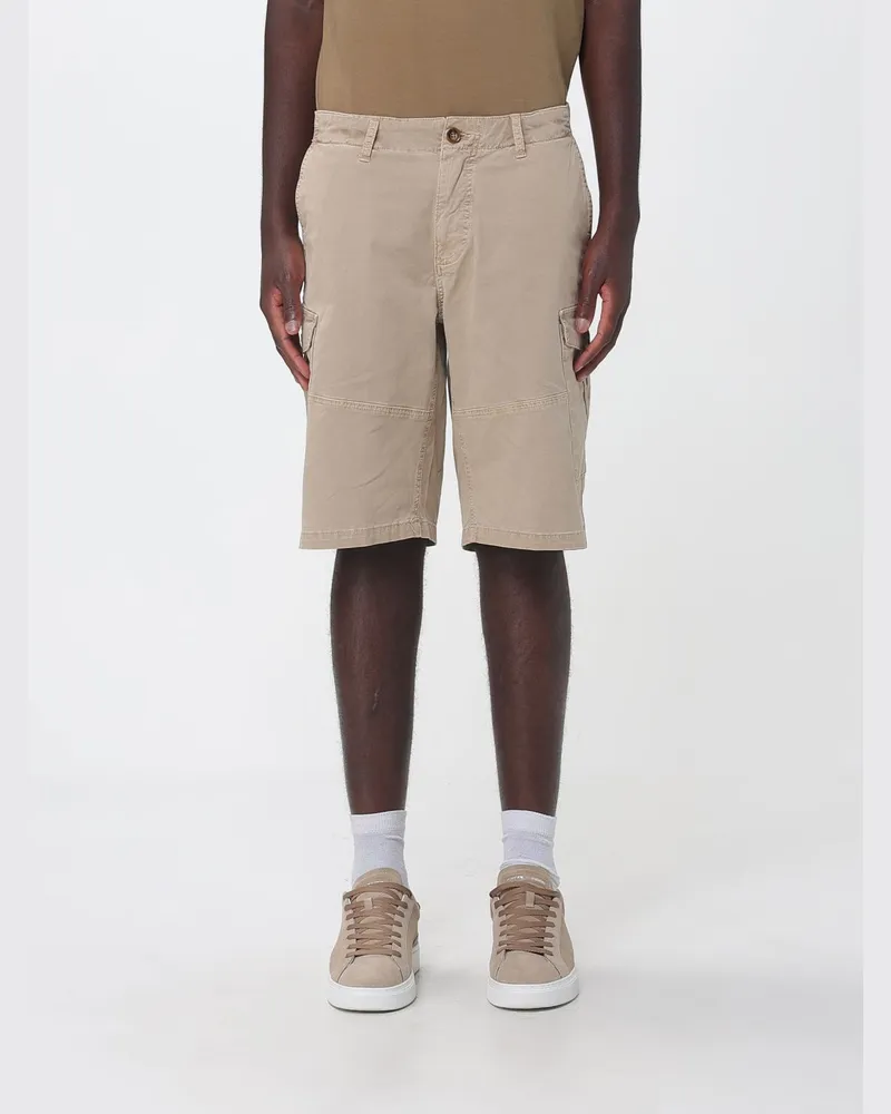 Blauer Cargo-Shorts aus Stretch-Baumwolle Beige