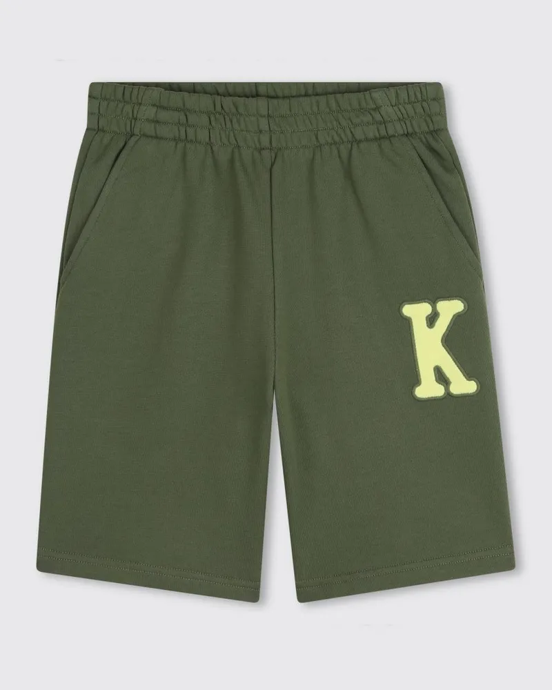 Kenzo Jogging-Shorts für Jungen aus Baumwolle mit Kontrastlogo Grün