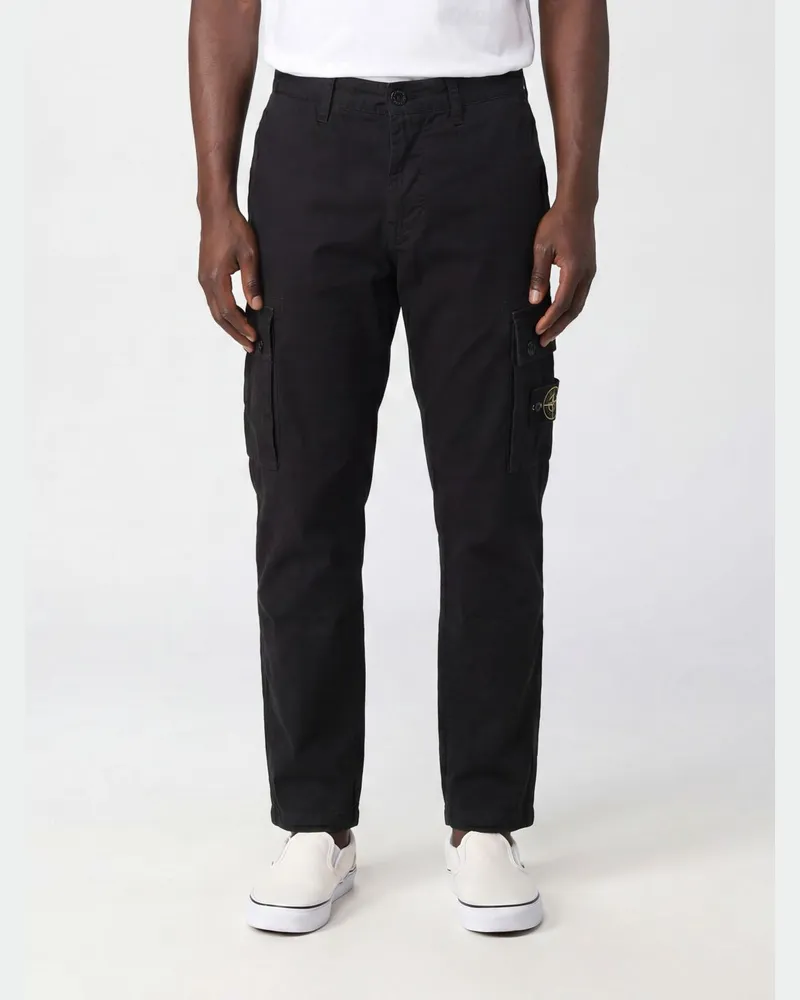 Stone Island Baumwoll-Cargohose Schwarz