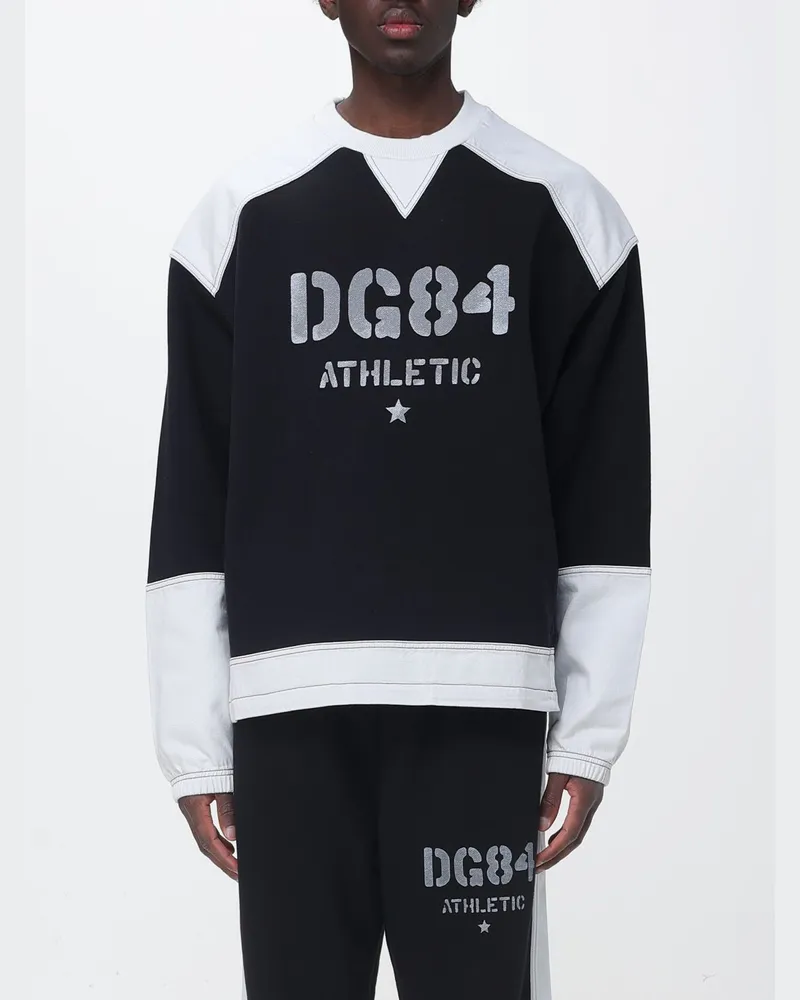 Dolce & Gabbana DOLCE  GABBANA Dolce & Gabbana Relaxed-Fit-Sweatshirt aus Baumwolle mit Kontrastlogo Schwarz