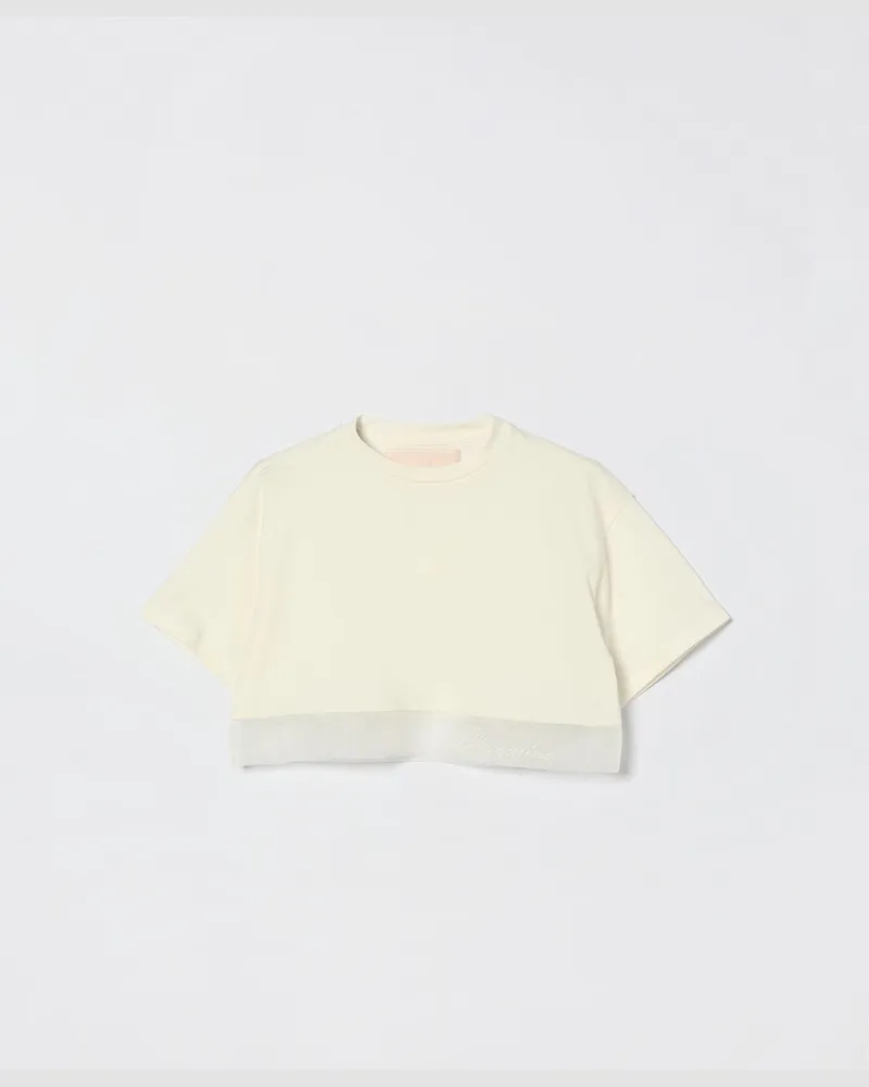 Blumarine Crop-T-Shirt aus Baumwolle Yellow