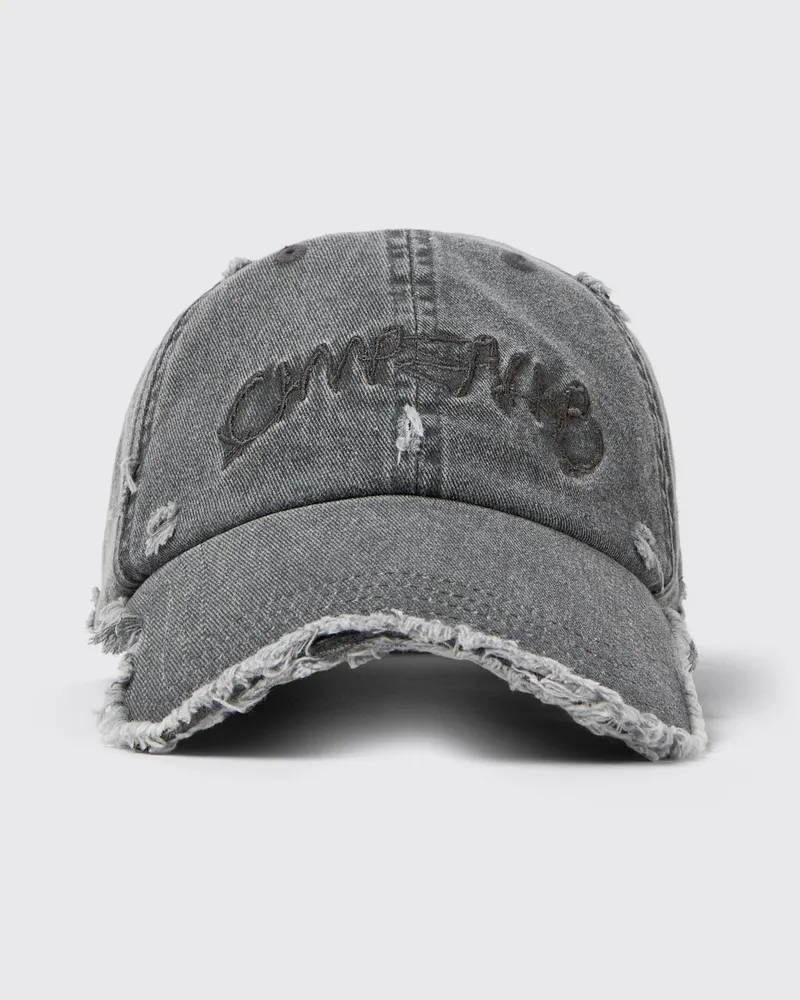 Camper Cap aus Used-Denim Schwarz
