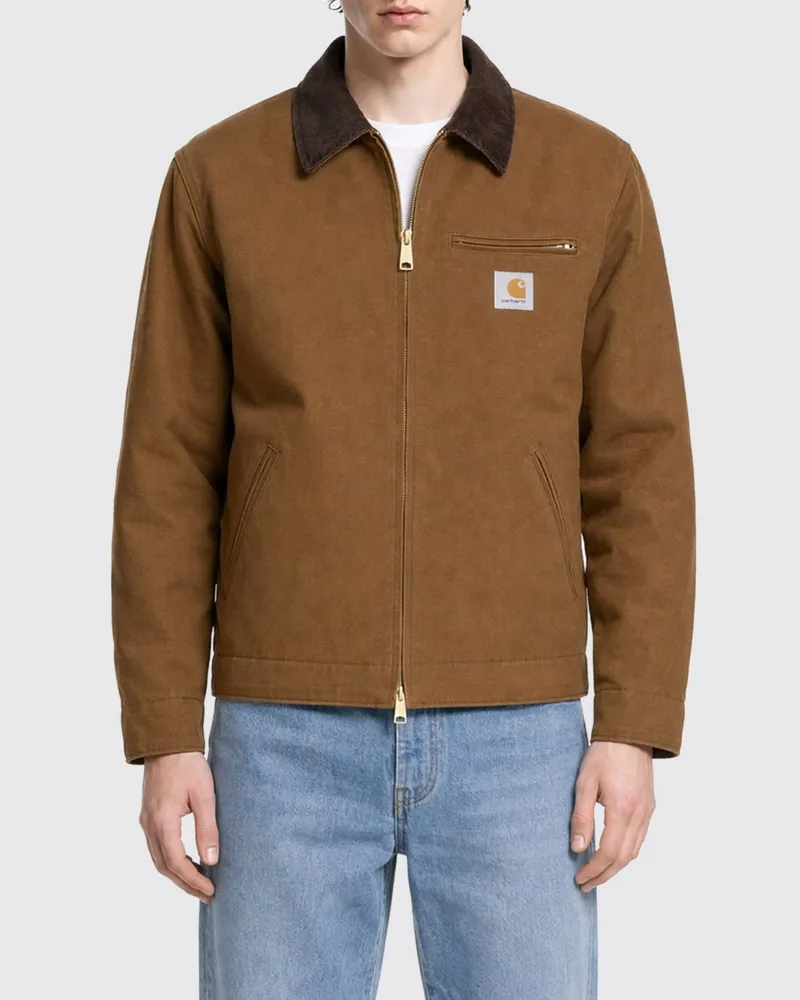 Carhartt WIP Detroit Hemdjacke aus Bio-Baumwolle mit Samtkragen Tabak