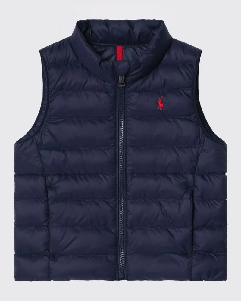 Ralph Lauren Gesteppte Nylon-Weste für Jungen mit Stehkragen und Pony-Logo Navy