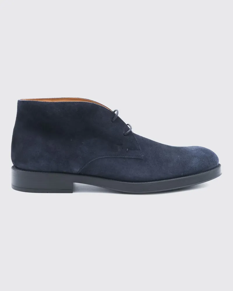 TOD'S Wildleder-Chukka-Boots mit geprägtem T Timeless-Logo Blau