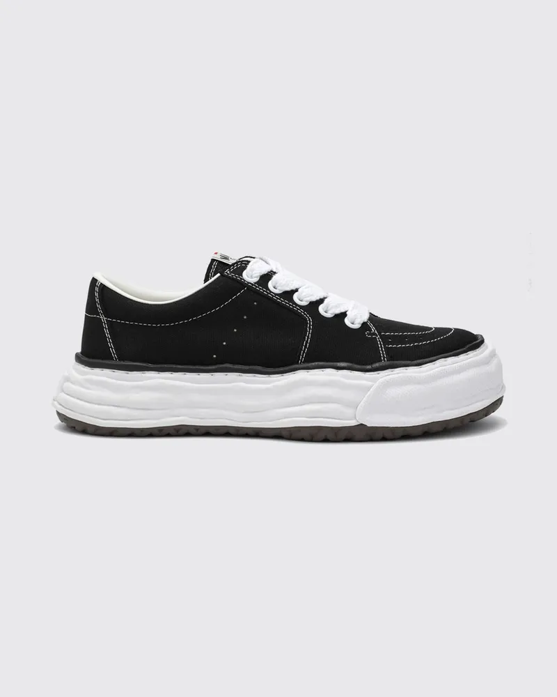 MIHARAYASUHIRO Eric Canvas Low-Top Platform-Sneakers Schwarz