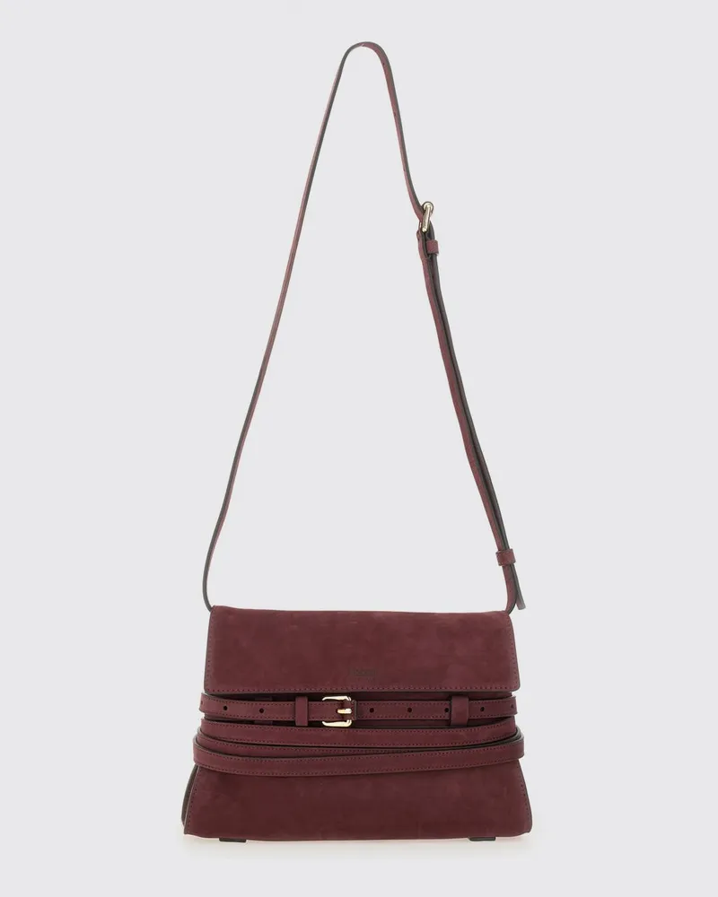 Moschino Schultertasche damen Burgunderrot