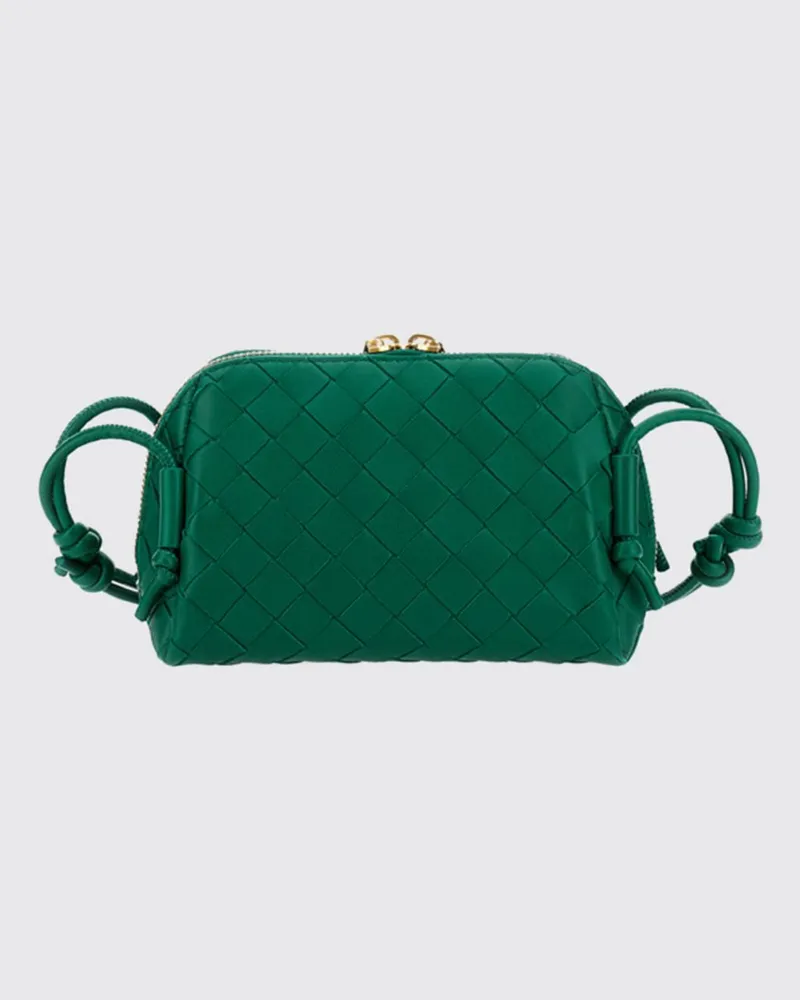 Bottega Veneta Concert Pochette aus geflochtenem Leder Grün