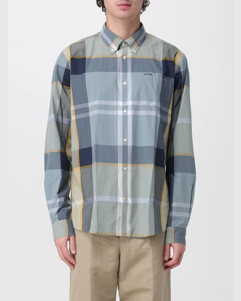 Barbour Baumwollhemd mit Vintage Check Muster Flaschengrün