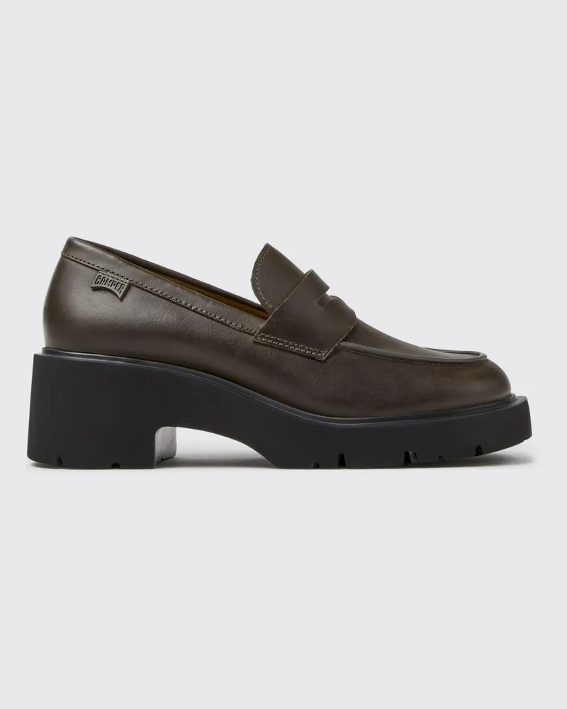 Camper Milah Penny Loafer aus Glattkalbsleder mit Extralight®-Plateausohle Grün