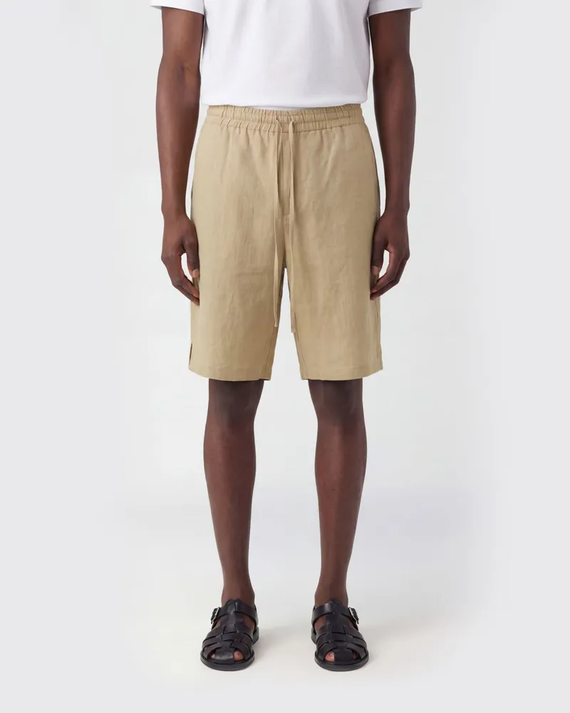 Le Kasha 1918 Leinen-Shorts mit Kordelzug Sand