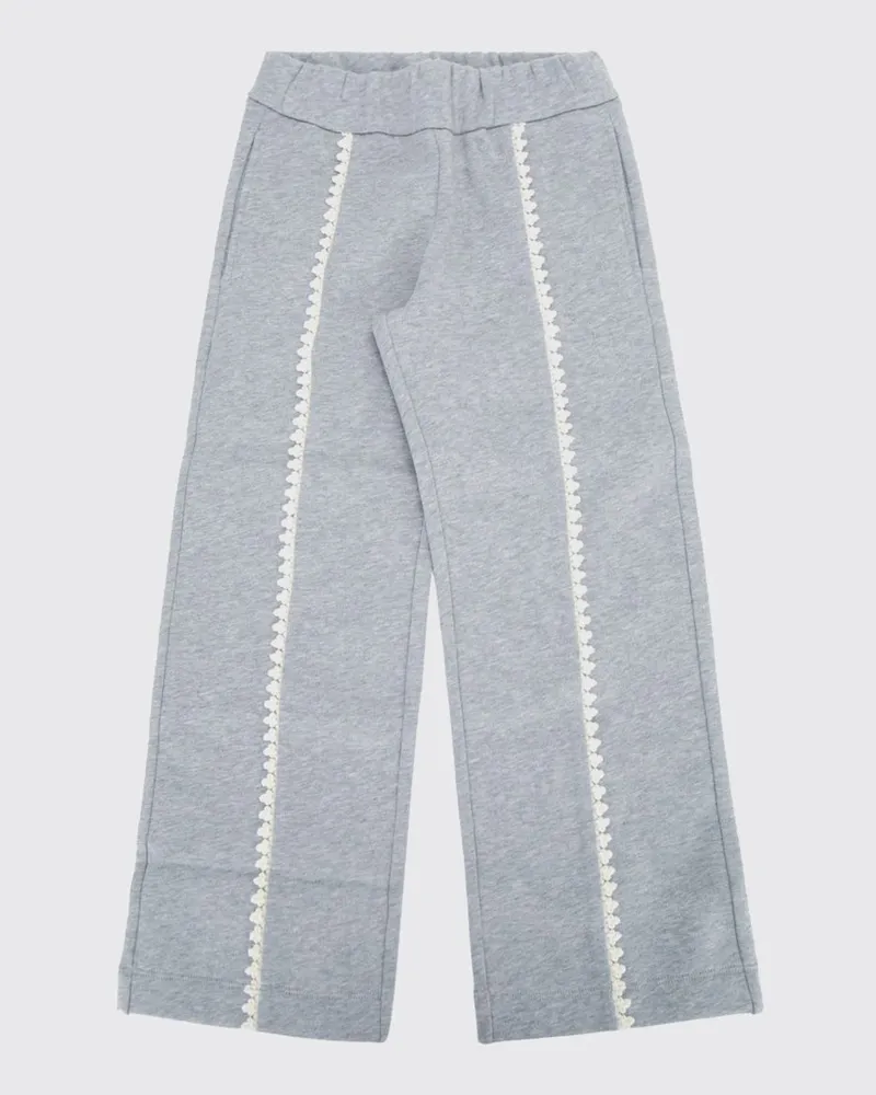 Moncler Jogginghose aus Baumwolle für Jungen mit Logo-Patch und Stickerei Grau