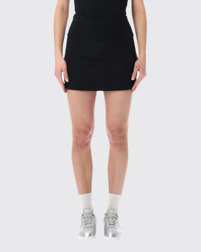 Nike Hoch taillierter Slim-Fit-Minirock aus technischem Gewebe mit Swoosh-Logo Schwarz