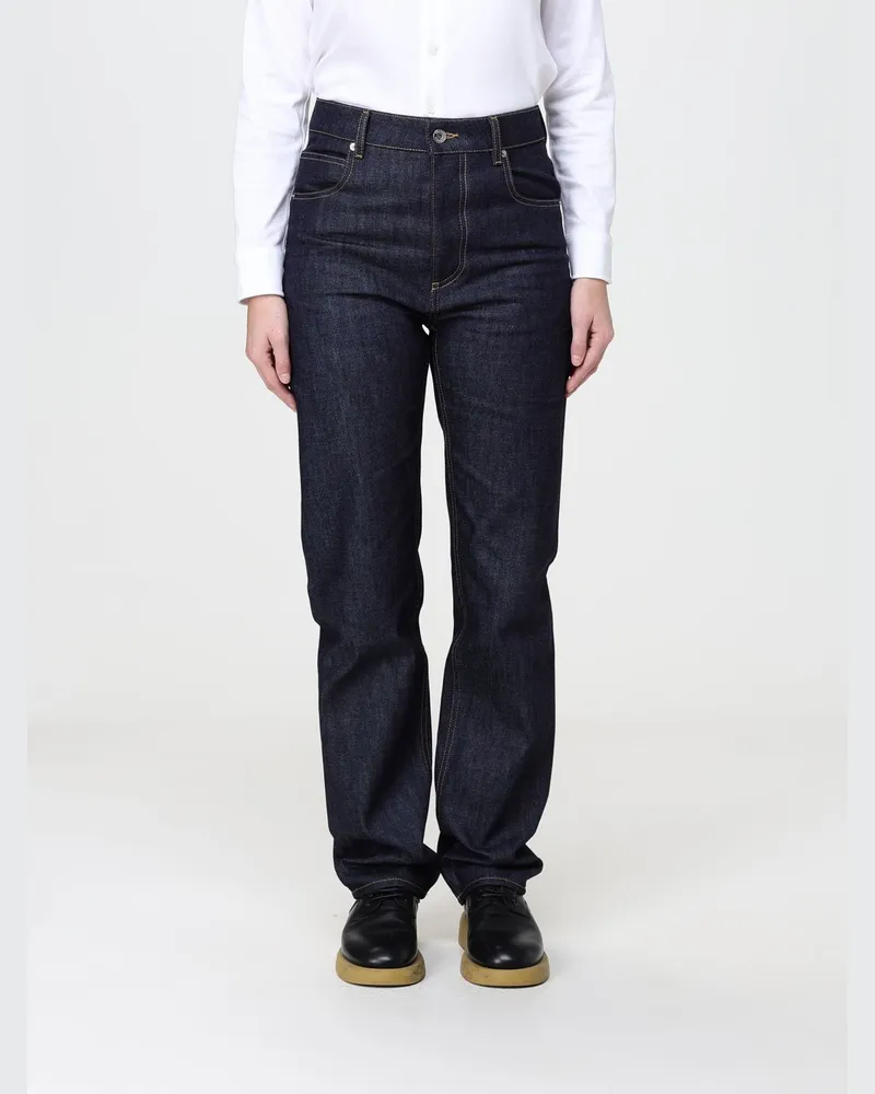 Bottega Veneta High-Waist Straight Jeans aus Baumwoll-Denim Blau