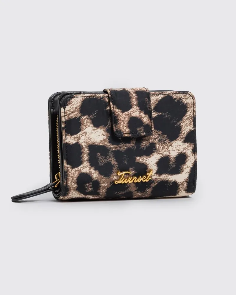 Twin-Set Jungle Kleine Polyester-Brieftasche mit Animal-Print Bunt