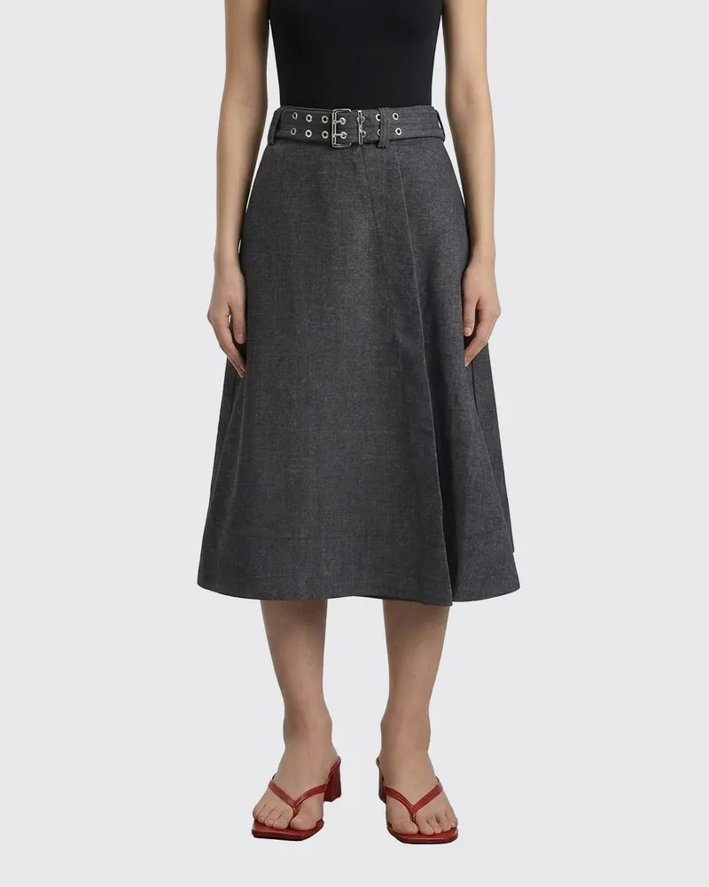 Ganni Rock aus recyceltem Wollgemisch Charcoal