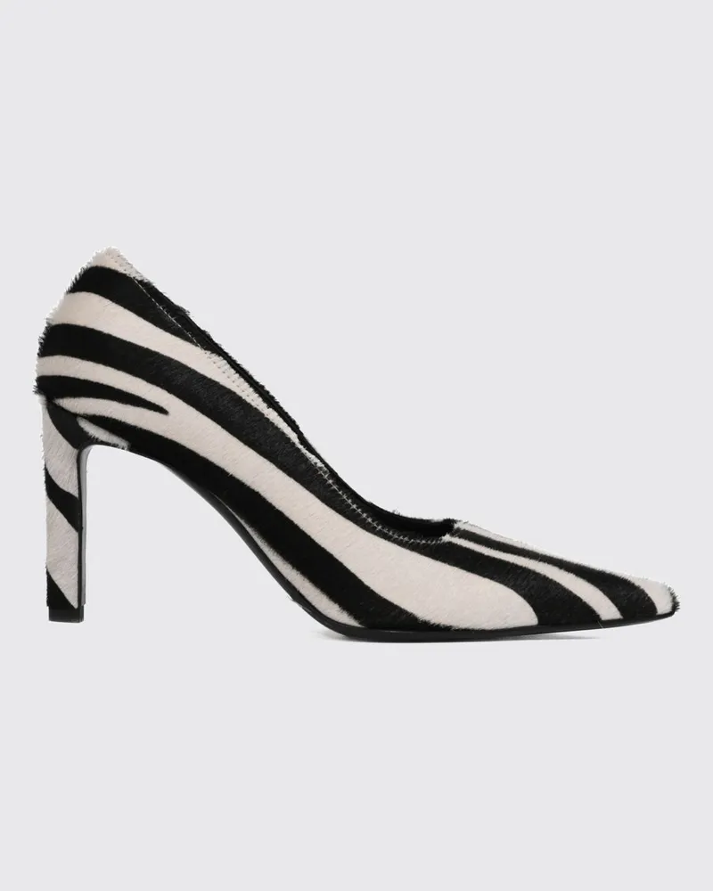Liviana Conti Pumps aus Ponyfell mit Zebramuster mit Stiletto-Absatz Bunt