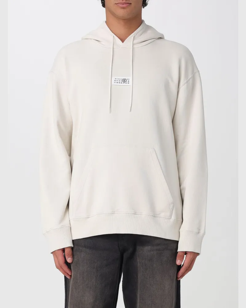 Maison Margiela Kapuzenpullover aus Baumwolle mit numerischem Logo Yellow