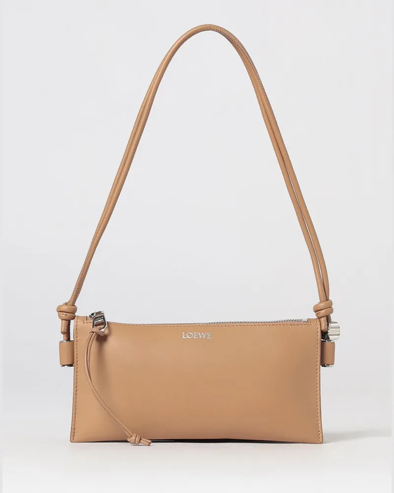 Loewe Joya Schultertasche aus Nappaleder mit geknotetem Henkel Braun