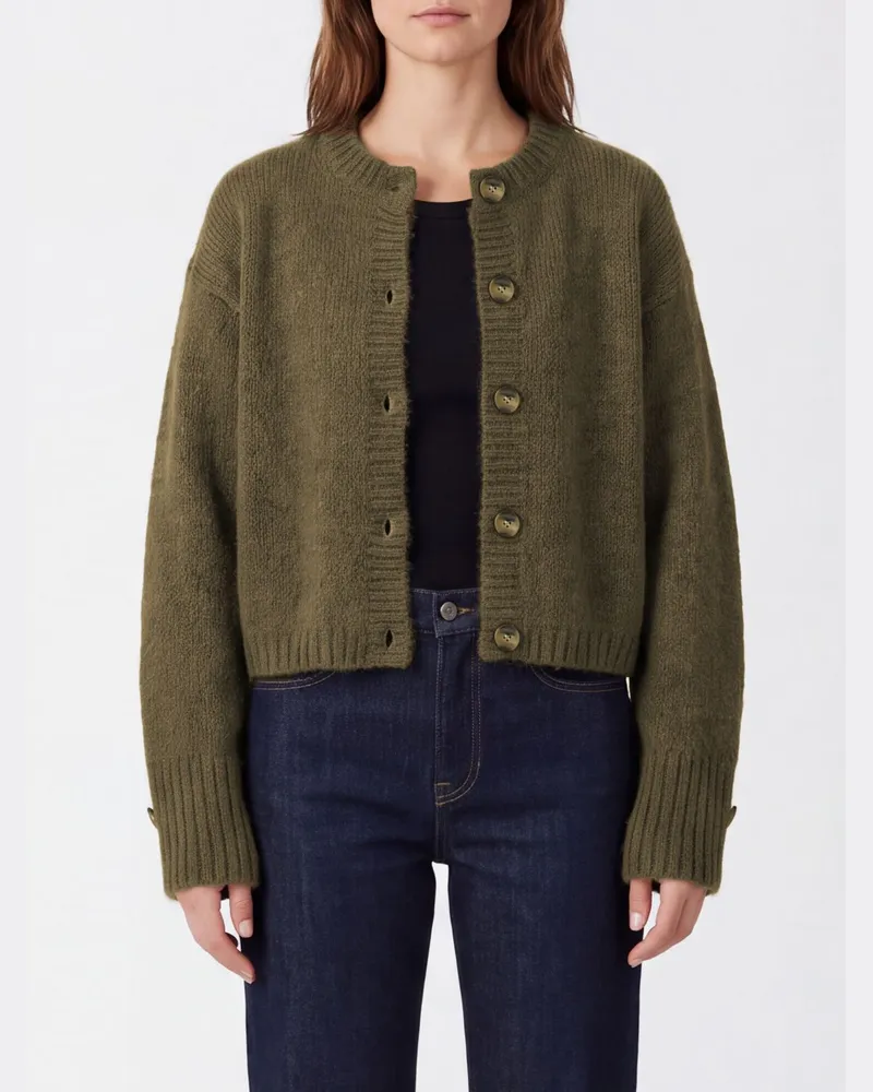 By Malene Birger Cardigan von aus Woll-Mohair-Mischung mit überschnittenen Schultern Grün