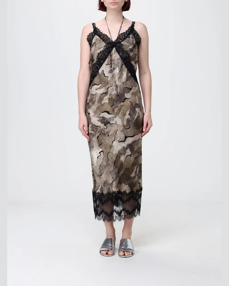 Pinko Bedrucktes Viskose Slipdress Grün