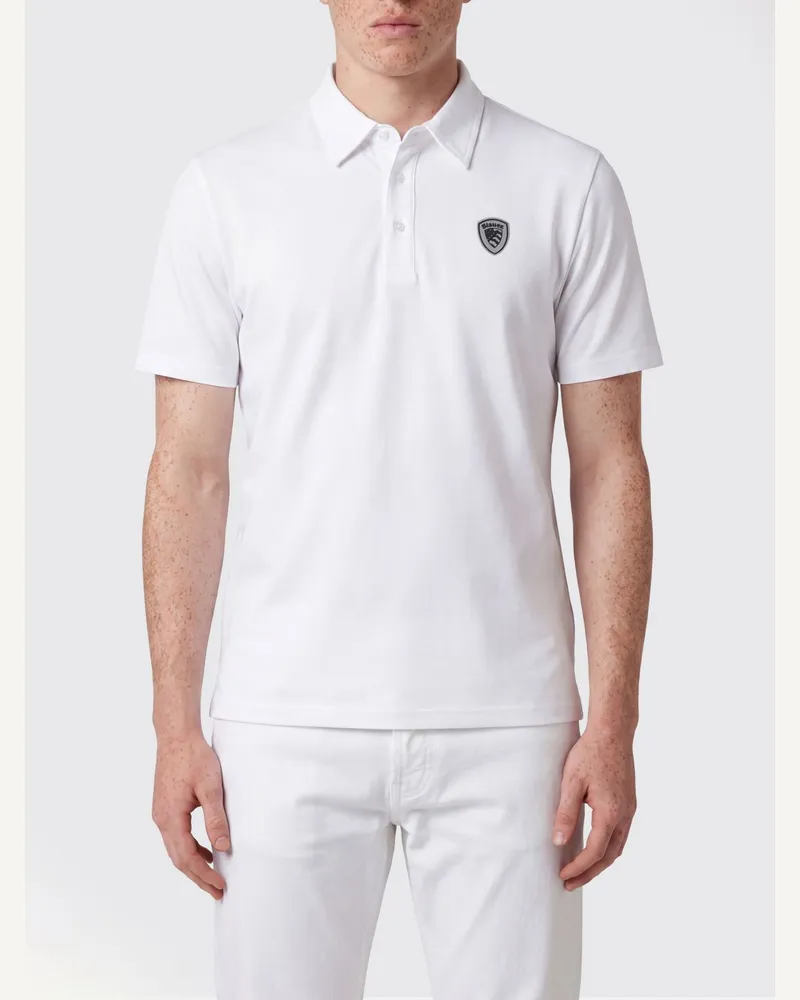 Blauer Polo herren Weiß
