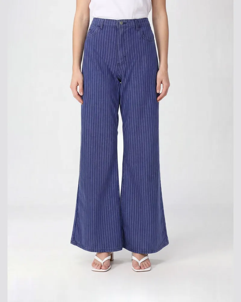 Baum und Pferdgarten Nadelstreifen-Jeans Nilea mit weitem Bein und hoher Taille von Blau