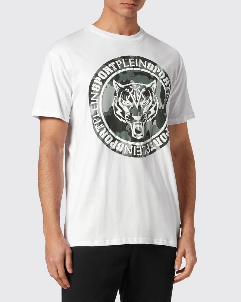 Philipp Plein Baumwoll-T-Shirt mit Grafikdruck und kontrastierendem Logo Weiß
