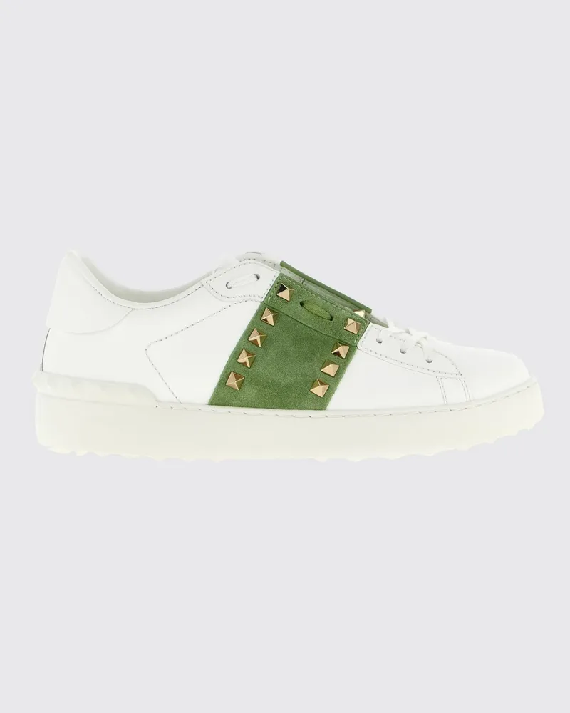 Valentino Garavani Rockstud Untitled Sneaker aus Leder und Wildleder mit ikonischen Nieten Grün
