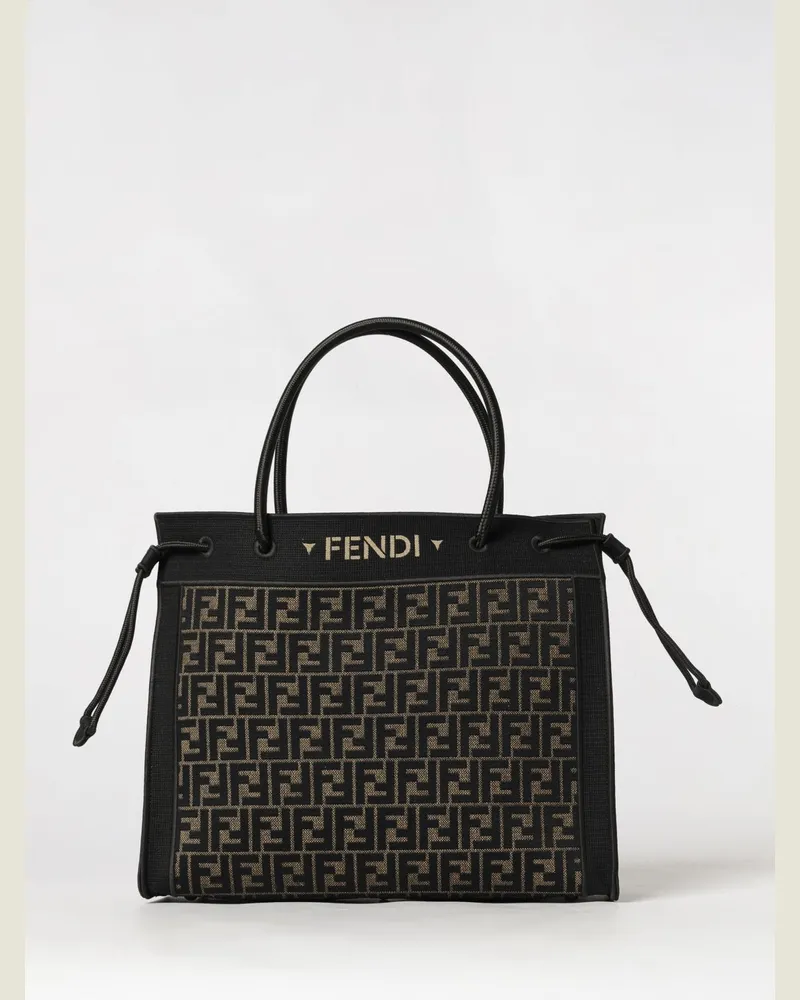 Fendi Große Tote-Tasche aus Superlight-Funktionsgewebe mit FF-Zucca-Muster Tabak