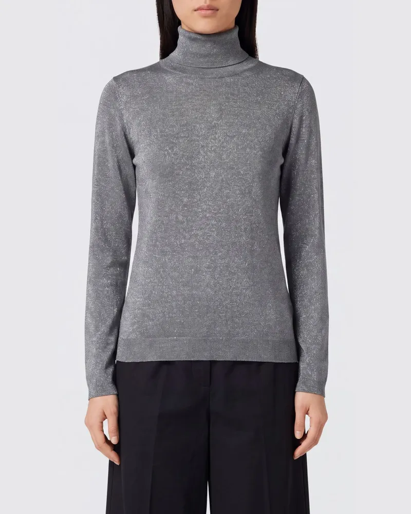 Brunello Cucinelli Schmal geschnittener Rollkragenpullover von aus Kaschmir und Seide Grau