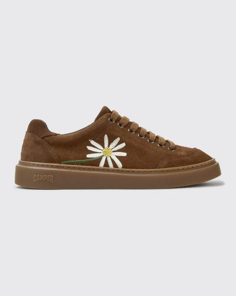 Camper Twins Sneakers aus Veloursleder mit Blumenmuster Braun