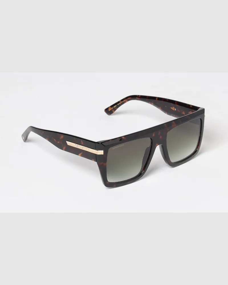 Dsquared2 Piloten-Sonnenbrille aus schwarzem Acetat mit Logo-Schriftzug Bunt