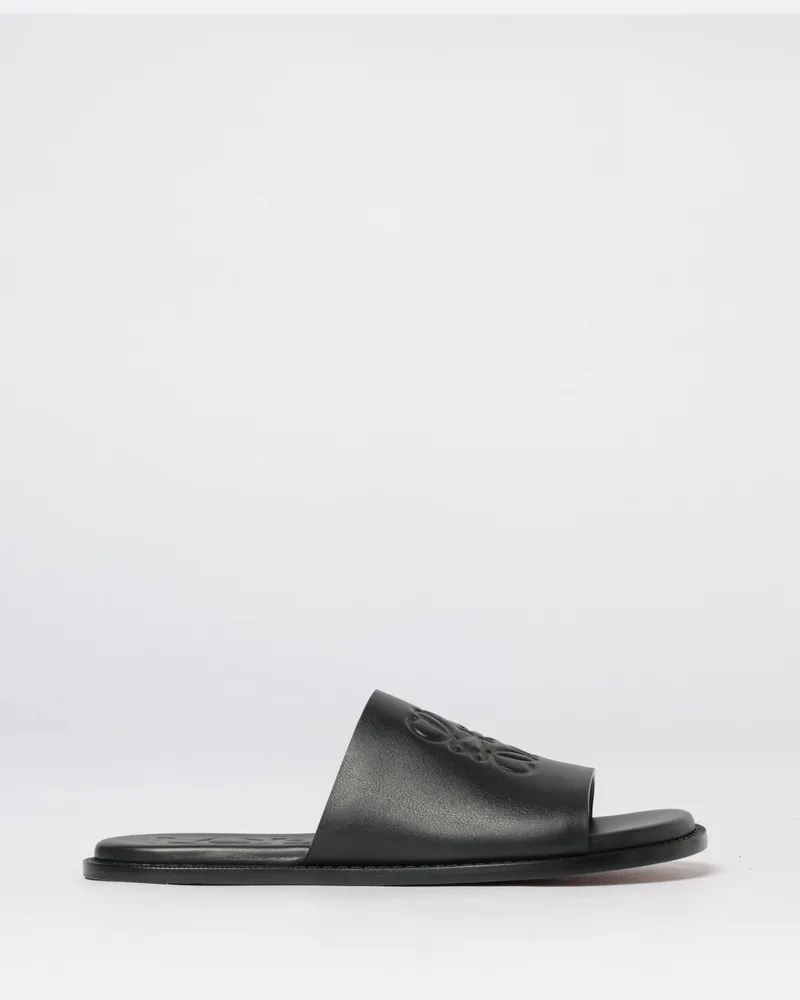 Loewe Anagram Flex Ledersandalen Schwarz