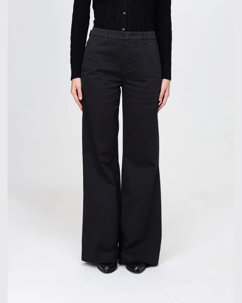 Dondup Weite Baumwollhose Schwarz