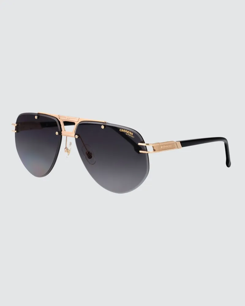 Carrera Tropfenförmige Aviator-Sonnenbrille aus Metall mit Doppelsteg Schwarz