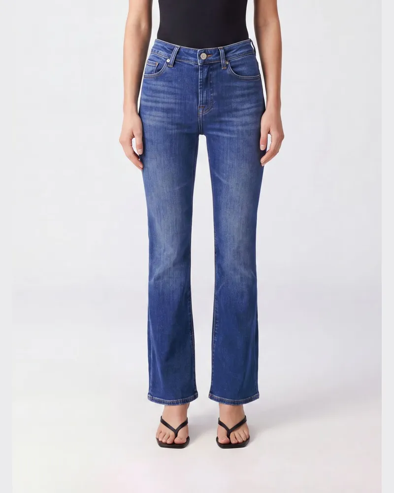 7 for all mankind High-Waist Flared Jeans aus Denim Blau